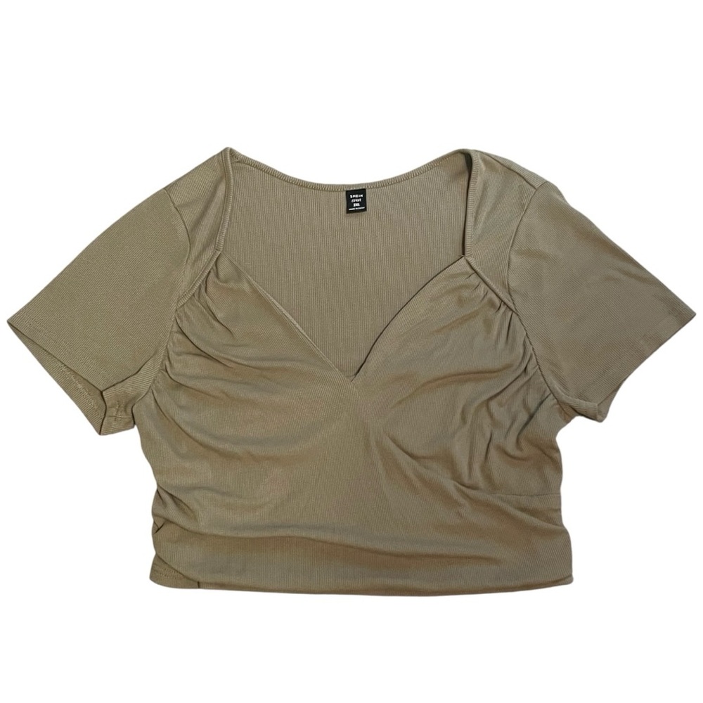SHEIN Green Short Sleeve Crop Top